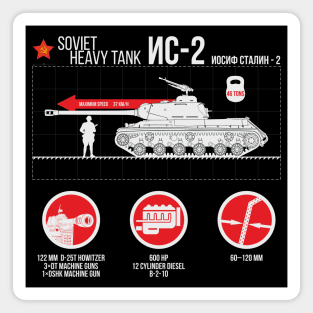 Soviet heavy tank IS-2 infographic on dark things Magnet